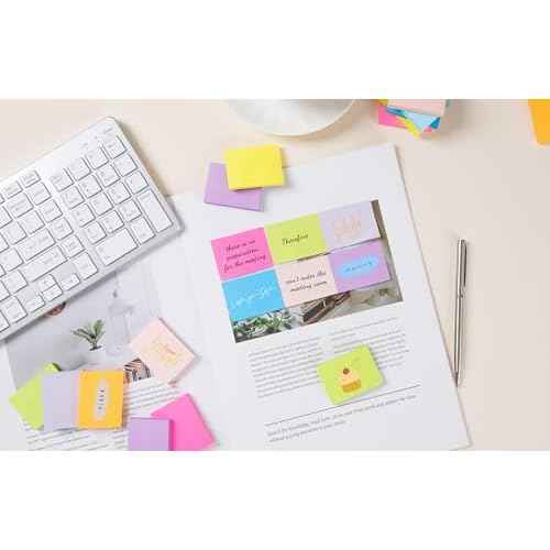 (54 Pads) Mini Sticky Notes 1.5x2 in, 9 Colors Bright Strong Adhesive Post, Suitable for School, Home, Office, Clean Removal