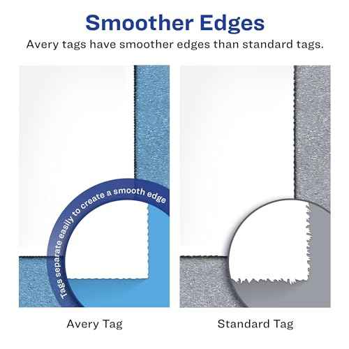 Avery Printable Rectangle Tags, Strings, Sure Feed Technology, 2" x 3", Matte White Cardstock, Print-to-the-Edge, Laser/Inkjet Tags, 200 Total