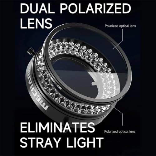 WYLIE LS72 Plus High Definition Microscope Ring Light with Polarized 72 LED Adjustable Illumination