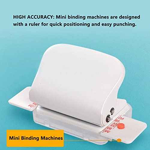 GOWENIC Mini Binding Machine, 6 Holes Cinch Book Binding Machine, Punching 5 Sheets, for 30 Holes B5 26 Holes A5 20 Holes Flipchart Inner Pages Punching(White)