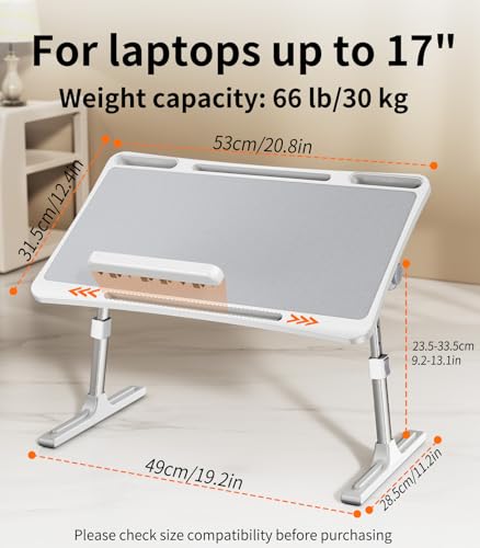 Adjustable Laptop Bed Desk with Bookstand & Foldable Tray for Bed Couch Reading