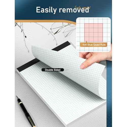Graph Paper Pad 8.5 x 11, 24 Pack, 4x4 Graph Ruled, Grid Paper Pad 8-1/2" x 11", Blueprint Quadrille Pad, Easy Tears Off, Grid Pad Notebook 8.5 x 11, White 70 GSM Graft Paper, 30 Sheets/Pad