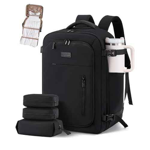 LOVEVOOK Travel Backpack for Women Men with Garment Bag, 40L Carry on Backpack as TSA Personal Item Flight Approved, Luggage Daypack Fits 17.3" Laptop, Overnight Business Weekender Travel Essential