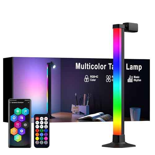 CHIDO LED Desk lamp, RGB Music Rhythm Desk lamp, WiFi Bluetooth APP Remote Control Desk lamp, Atmosphere Reading Desk lamp, Three Color temperatures, 5W