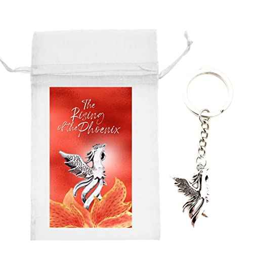 Smiling Wisdom - 20 Bulk Gifts - Phoenix Mini Appreciation Greeting Cards and Key Chain Keepsake Gift Sets - Employee Staff Team Men Women Recovery - 60 Pcs - Silver Phoenix