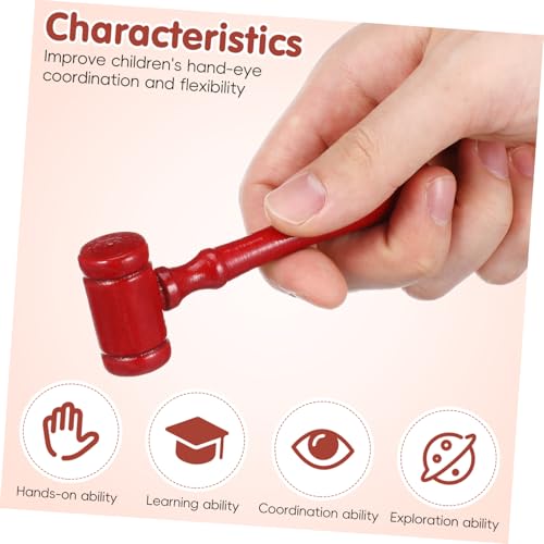 Judge Gavel Wooden Mini Toy for Cosplay & Party Decorations -NUOBESTY 5pcs