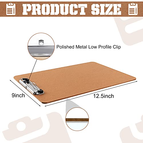 36 Pack Hardboard Clipboards, Low-Profile A4 Letter Size - PANDRI (36 PACK)