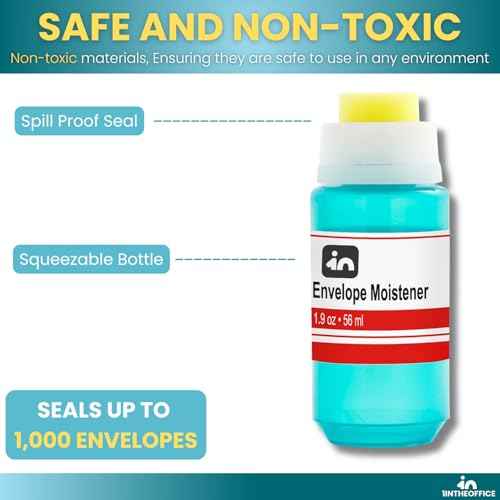 1InTheOffice Envelope Moistener, Envelope Sealer, Letter Moistener, 2 oz., 4 Pack
