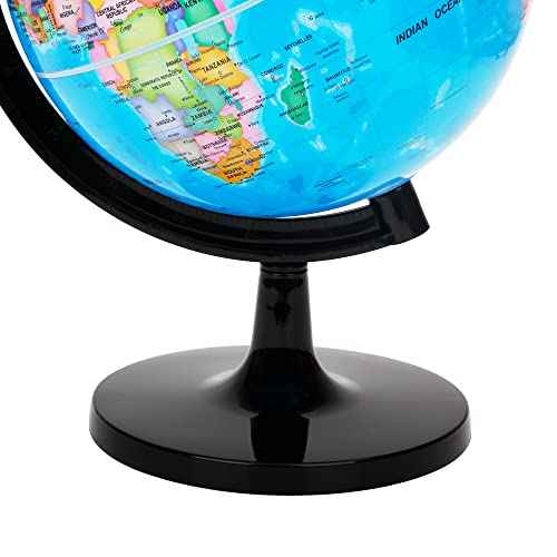 Exerz 8" World Globe - Political Map Educational- Self Assembled School Globe