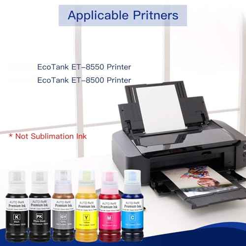 552 Ink Refill Bottles Use for EcoTank Photo ET-8550, EcoTank Photo ET-8500£¨BK PBK C M Y GY, 600ml£©