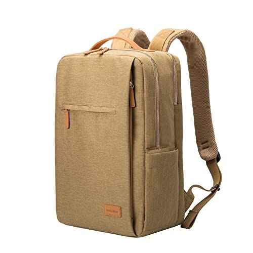NOBLEMAN Travel Backpack Men Women, Business Computer Backpacks with Multi Compartment Storage Laptop Backpack, Water Resistent 15.6 Inch Laptop Work Business Backpack with USB Port for Nurse (Khaki)