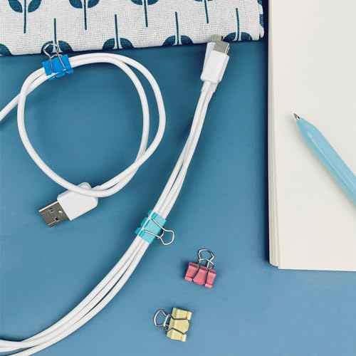 240-Pack Mini Binder Clips in 4 Colors (Blue, Yellow, Red, Green), 15mm/0.6-Inch Small Paper Clips for Home, School, Office and Business