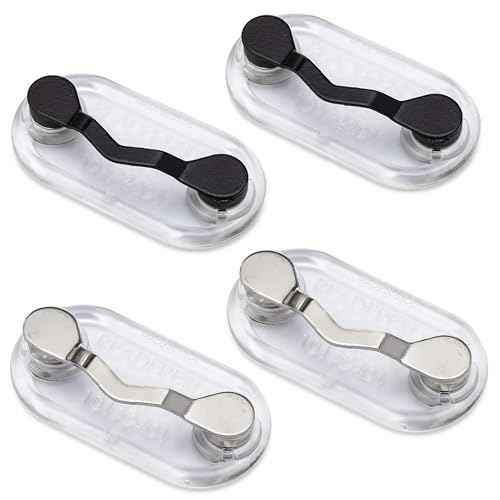Readerest Magnetic Eyeglass Holders (4 Pack) Eyewear Clip for Readers & Sunglasses, ID Badge Clip for Conferences, USA Made