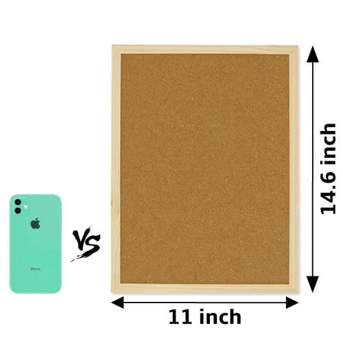 OWLKELA Cork Board 14.6x11 Inches with Wooden Frame - Memo Bulletin Board for Home & Office