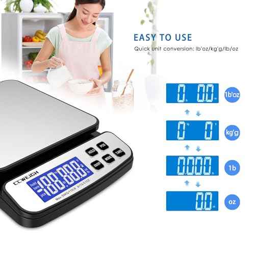 Digital Shipping Scale 110 lbs x 1g with Hold and Counting Function Mail Scale Postage Scale for Shipping Packages,Postal Scale for Warehouses, Homes, Offices, and Courier Companies