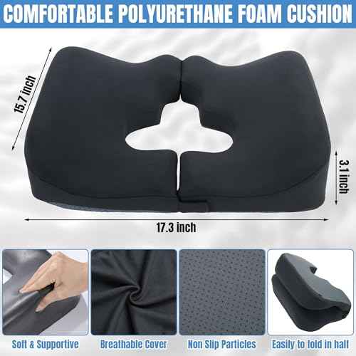 HOMBYS Memory Foam Bed Sore Cushions for Butt,Bedsore Pressure Relief Pillow for Sleeping and Sitting,Cushion for Bed Sores on Buttocks, T Shaped Opening Tailbone Pillow, Patent Pending(Dark Grey)
