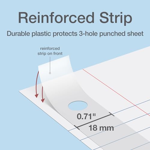 Oxford Reinforced Lined Loose Leaf Notebook Paper College Rule 100 Sheets