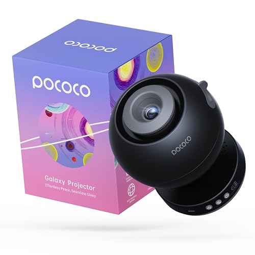 POCOCO Galaxy Star Projector with 2M-Pixel Lens & 5K Discs | Home Planetarium Projector for Relaxation, Study, and Sleep Aid | Includes 2 Films | Ideal Gift