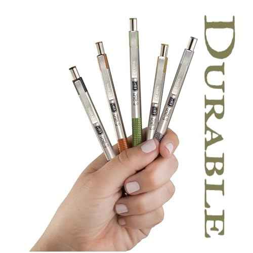 Zebra Pen F-301 Signature Series Retractable Ballpoint Pen, 0.7mm, Black Ink, Durable Stainless-Steel Barrel with Earthy Tones Accents, Assorted Barrel Accents, 4-Pack (27304)