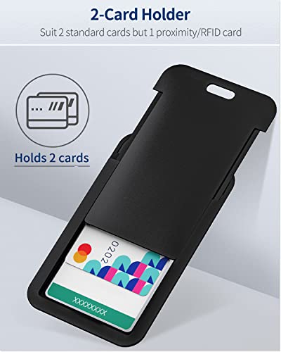 Uniclife 3 Pack Black Sliding Vertical Badge Holders for ID Cards & Access Passes