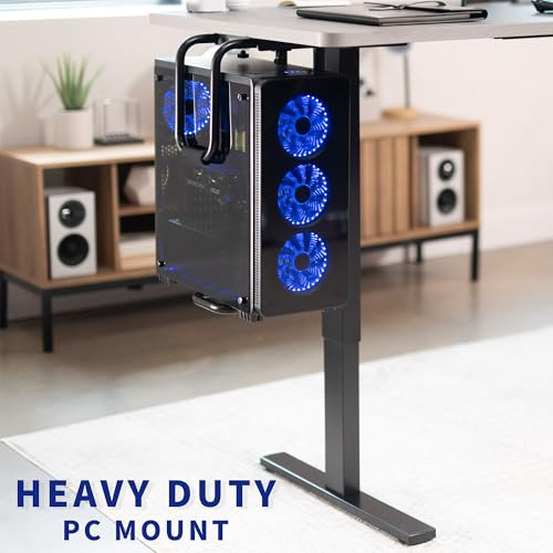 VIVO Heavy-Duty Under Desk USB PC Mount (Black, Large) Holds 66 lbs