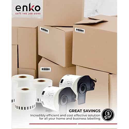 enKo - Compatible for Brother DK1209 1-1/7" x 2-3/7¡± Labels [12 Rolls / 9600 Labels with 4 Cartridge Frame]