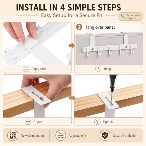 Geelin White Adjustable Cubicle Hooks Pack of 5 for Office & Home Walls