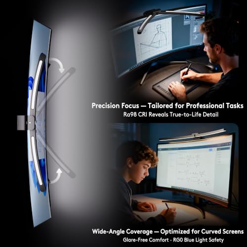 Quntis Curved Monitor Light Bar RGB Desk Lamp for 34+ Inch Screens