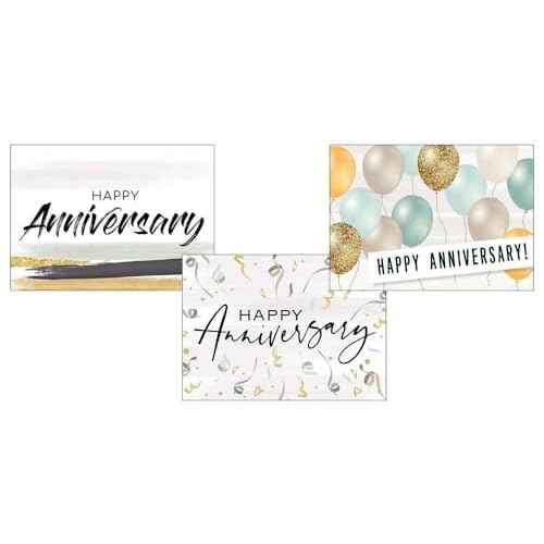 Work Anniversary Cards with Envelopes for Employees (25 Variety Assortment Pack ? 3 Designs) Bulk Appreciation Greeting Card Set for Business - 5x7 Inch ? Office, Work, Coworkers & Team (VP2001)