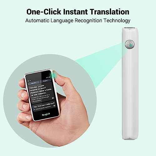 Timekettle, Fluentalk T1 Mini Translator Device No WiFi Needed, Built in 1-Year Global Mobile Data, Supports 40 Languages and Photo Translation, Instant Language Translator for Travelling White