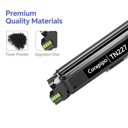 TN227 Black High Yield Toner Cartridge 2Pack:TN227 TN223 Toner Cartridge Replacement for Brother TN-227BK TN223Bk Use with MFC L3770CDW MFC-L3710CW HL-L3270CDW HL-L3230CDW