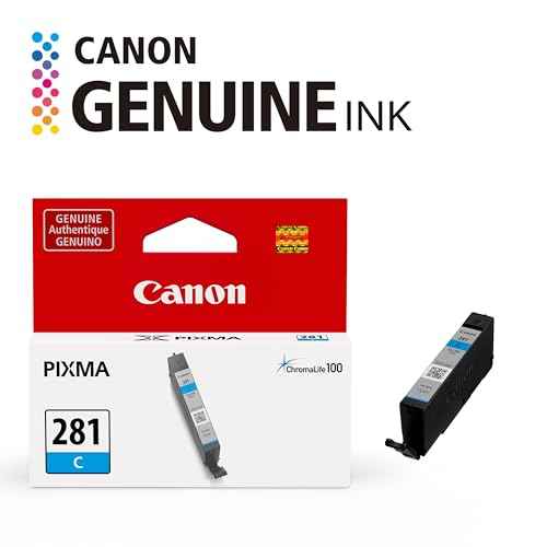 Canon CLI-281 Genuine Cyan Ink Tank, Compatible with TR8520, TS9120,TS8120, TS6120, TS9521C/a, TS9520/a, TS8220, TS6220, TS8320, TS6320, TS702/a, and TR8620/a Series Printers
