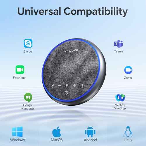 Bluetooth Conference Speakerphone with Microphone, 3 Mics with 360¡Æ Voice Pickup, 12H Call Time, Noise Reduction, USB-C Plug & Play, Portable Design, Compatible with Windows, iOS