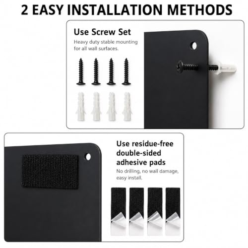 Magnetic Bulletin Board 11.9x16.5 Inch Metal Memo Board Black 2 Pack