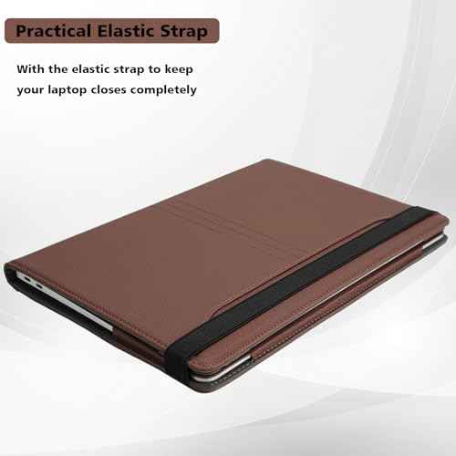 TYTX Compatible with MacBook Air 13 Inch Case, PU Leather MacBook Air Cover for Model A2337 M1 A2179 A1932 2018-2021 Retina Display Touch ID, with Vents and Stand Function, Brown