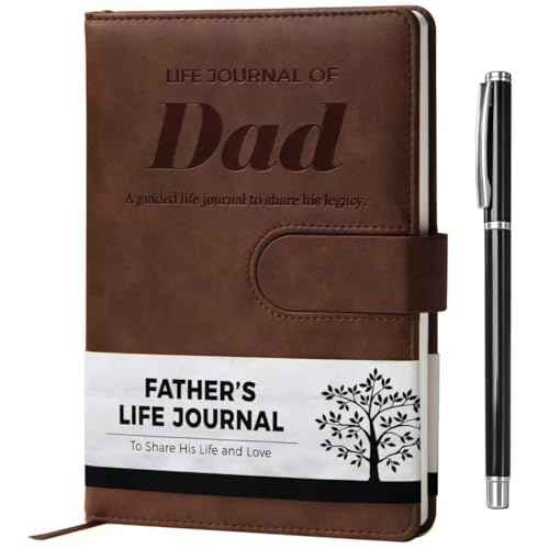 Dad I Want to Know Your Life Story Leather Journal (Hardcover) - Guided Journal to Share His Life Story - Christmas Gifts for Dad - Ideal Gifts for Fathers Day Birthday from Daughter Son