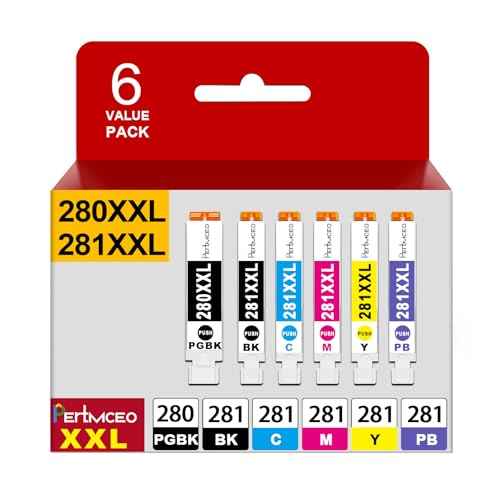 TS8222 Ink 280 281 PGI-280XXL CLI-281XXL Ink Replacement for Canon 280 281 XXL Ink Cartridge Compatible for Pixma TS8220 TS8222 TS8322 TS8320 TS8300 TS8200 TS9100 TS8100 TS9120 TS8120 Printer