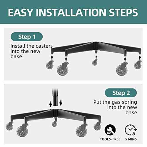 Office Chair Base-Office Chair Replacement Parts Heavy-Duty 28 Inch Metal Desk Chair Base 2400Lbs,Chair Bottom Part with Universal Caster and Gas Cylinder Size
