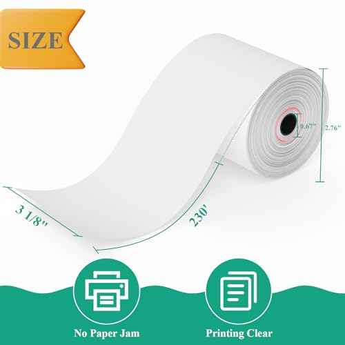 3 1/8" x 230' Thermal Paper Receipt Rolls, Premium Quality Thermal Printer Paper Compatible with Most POS Systems, Cash Registers,Credit Card Paper£¨20Rolls£©