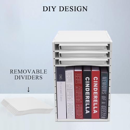Vertical Desktop Sorter, 11 Slots Wooden Mail Organizer, Paper Sorter Organizer with 11 Slots Adjustable, Construction Paper Storage Mailbox for Classroom Office, White