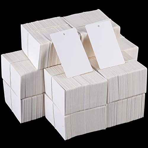 2400 PCS 1.7 x 2.9 inches White Blank Merchandise Tags, Unstrung Paper Hang Tags, Large White Writable Tag, Price Labels Gift Tag for Boutique Products Retail Store Jewelry Clothing Shops