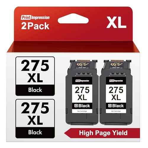 PG-275XL Black Ink Cartridge Compatible for Canon PG-275 Black Ink Cartridge High Yield 275XL PG-275XL 275 XL for Canon PIXMA TS3500 TS3522 TS3520 TS3720 TS3722 TR4700 TR4720 TR4722 TR4723(2 Black)