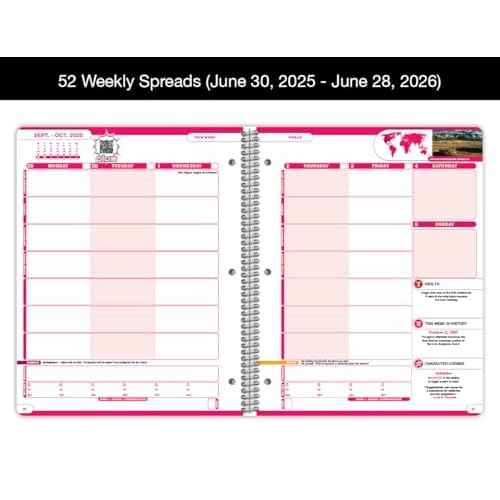 Dated Middle High School Student Planner 2025-2026 Academic School Year, Large (8.5" by 11") Matrix Style Datebook with Telluride Cover