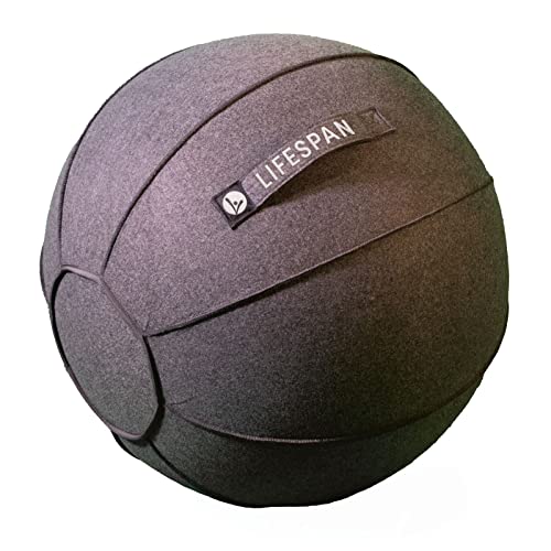 LifeSpan Fitness 25 Inch Anti-Slip Felt Yoga Ball Chair with Handle & Back Support