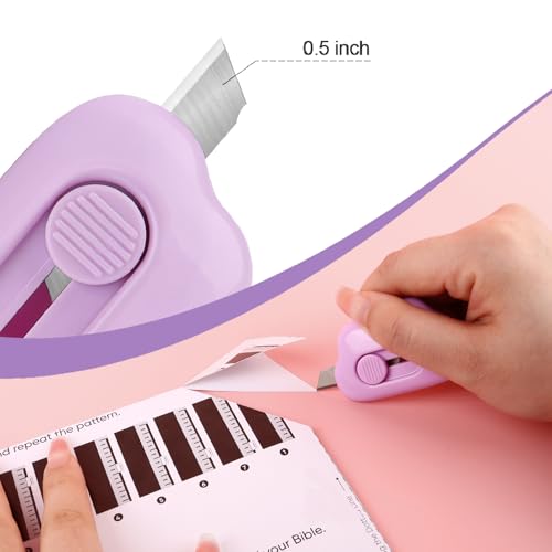 IWERP 3 Pack Mini Cloud Keychain Box Cutter - Retractable Letter Opener