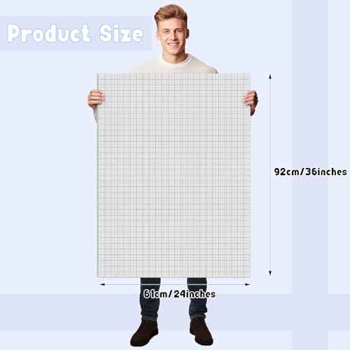 30 Pack 24" x 36" Large Graph Paper Bulk Graph Paper Pad Large Grid Paper Sheet Graph Paper Grid Paper Graph Paper for Drafting Engineering Blueprint Drawing Architect Designer Mathematician