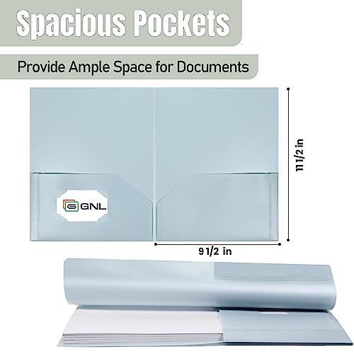 GNL Pastel Colors 5-Pack Heavy Duty 2 Pocket File Folders - Letter Size