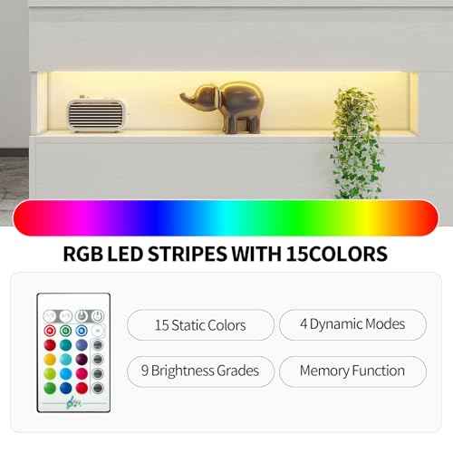 Reception Desk with Counter, Modern Front Table Equipped with Drawers & Keyboard Tray, 47.2-inch Checkout Counter with LED Lights & Power Outlets for Lobbies, Salons, Retail, Home Offices