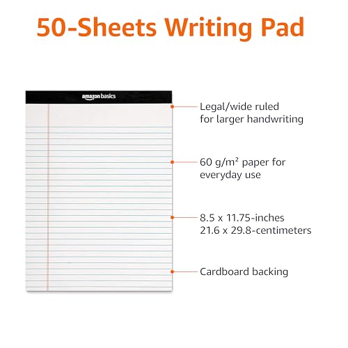 White Wide Ruled Notepads 12-Pack - 8.5 x 11.75 Inches Office & School Use