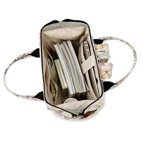 Kinmac Wide Open Style Laptop Backpack for Laptop Up to 15.6 Inch Men Women Travel Outdoor Backpack (Floral)